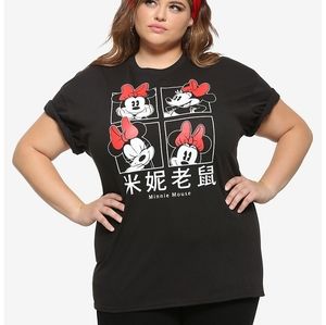 Hot Topic Disney Minnie Mouse Grid Plus Tee Sz 3